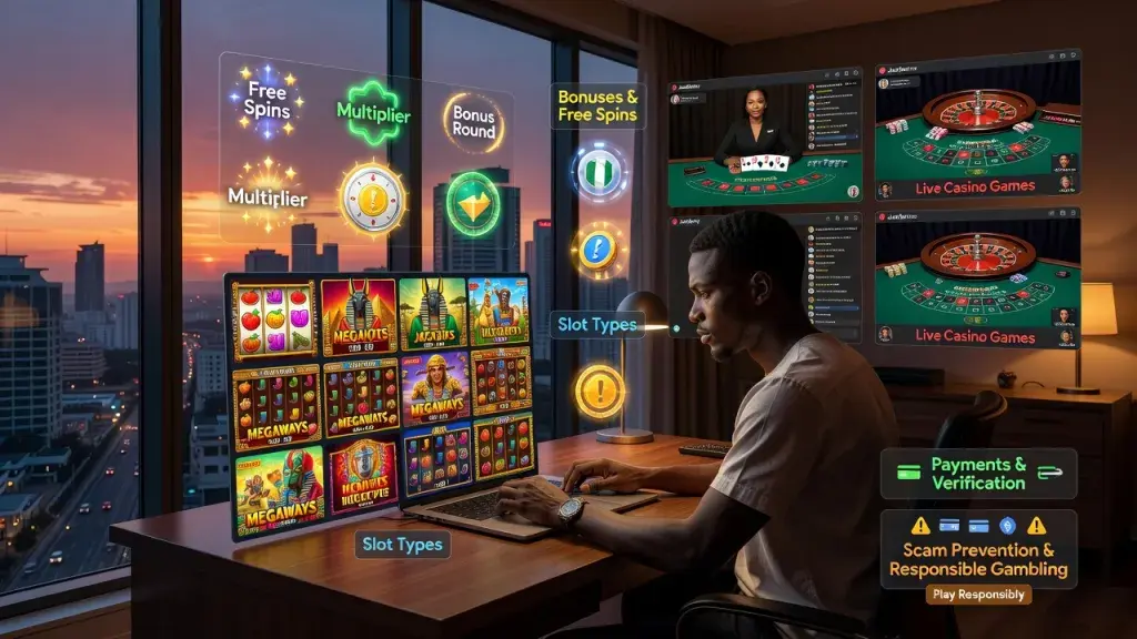 Complete Online Casino Guide for Nigeria: Slot Types, Bonuses, Live Casino Games, Payments, Verification and Safe Play